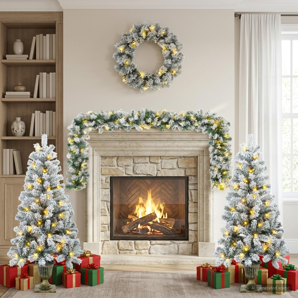 Mini Christmas Tree Set 120 cm 275 LEDs Warm White PVC
