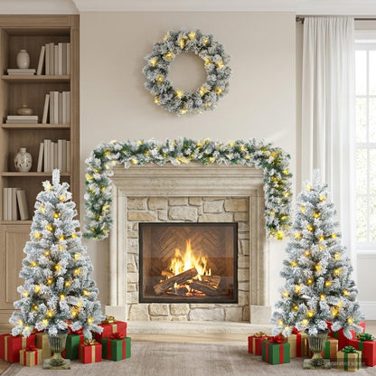 Mini Christmas Tree Set 120 cm 275 LEDs Warm White PVC