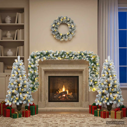 Mini Christmas Tree Set 120 cm 275 LEDs Warm White PVC