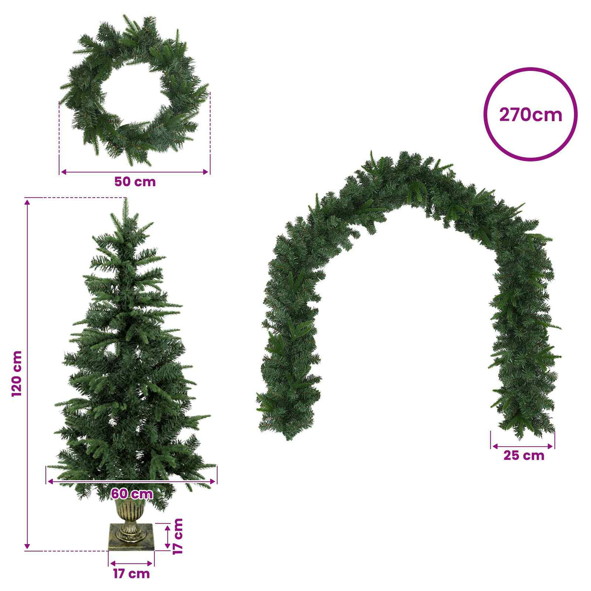 Mini Christmas Tree 120 cm PVC and PE Green