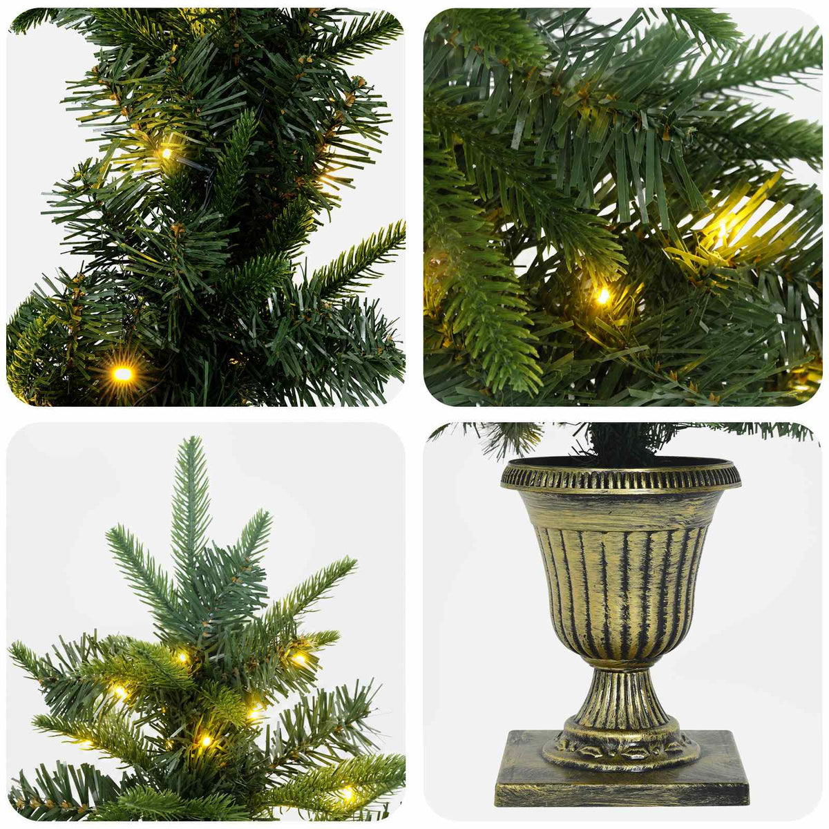 Mini Christmas Tree Set 120 cm 275 LEDs Warm White PVC and PE