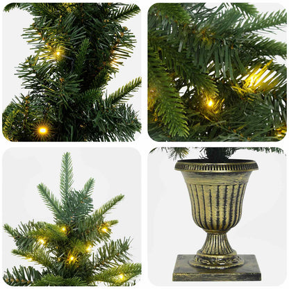 Mini Christmas Tree Set 120 cm 275 LEDs Warm White PVC and PE