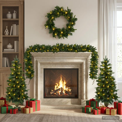 Mini Christmas Tree Set 120 cm 275 LEDs Warm White PVC and PE