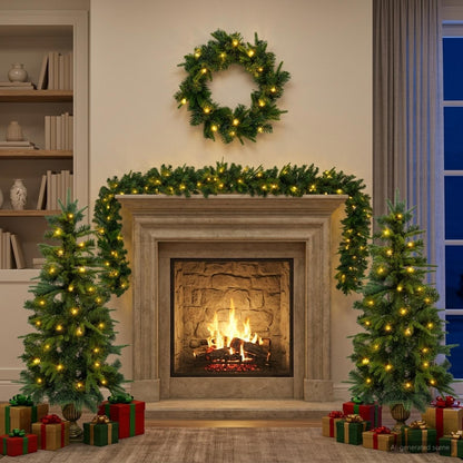 Mini Christmas Tree Set 120 cm 275 LEDs Warm White PVC and PE
