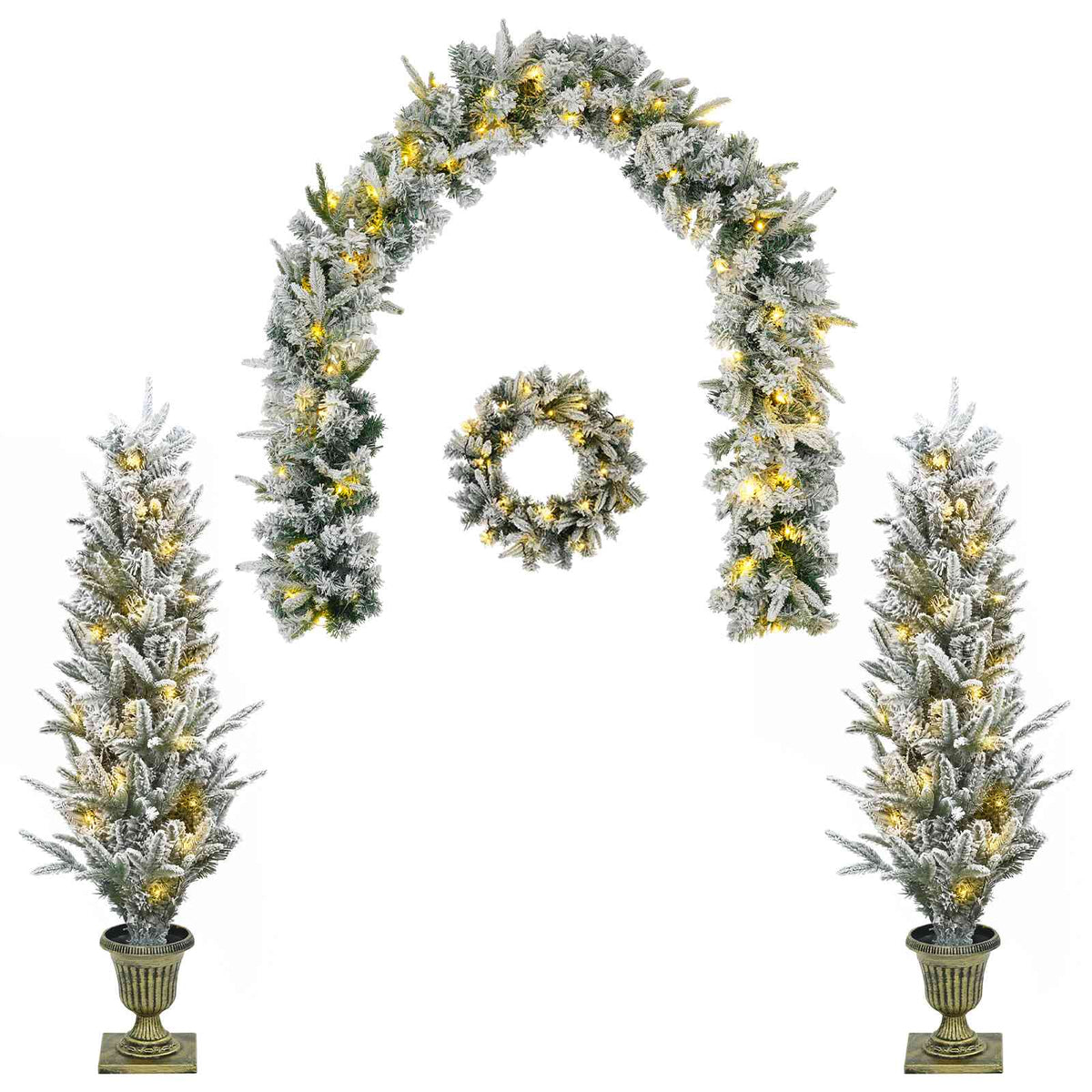 Mini Christmas Tree 120 cm 275 LEDs Warm White PVC and PE