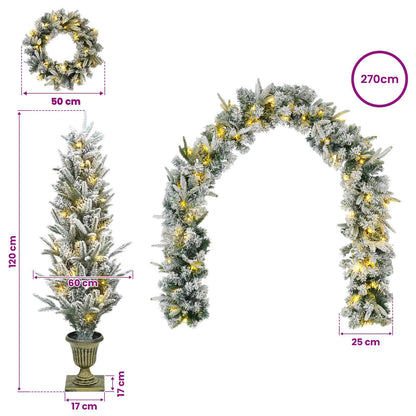 Mini Christmas Tree 120 cm 275 LEDs Warm White PVC and PE