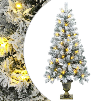 Mini Christmas Tree Flocked 120 cm 100 LEDs Warm White PVC