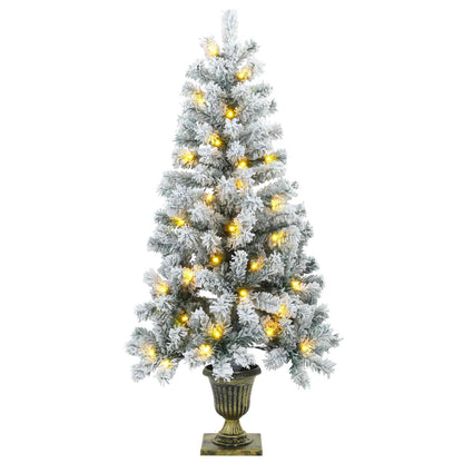 Mini Christmas Tree Flocked 120 cm 100 LEDs Warm White PVC