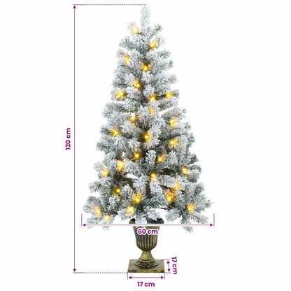 Mini Christmas Tree Flocked 120 cm 100 LEDs Warm White PVC