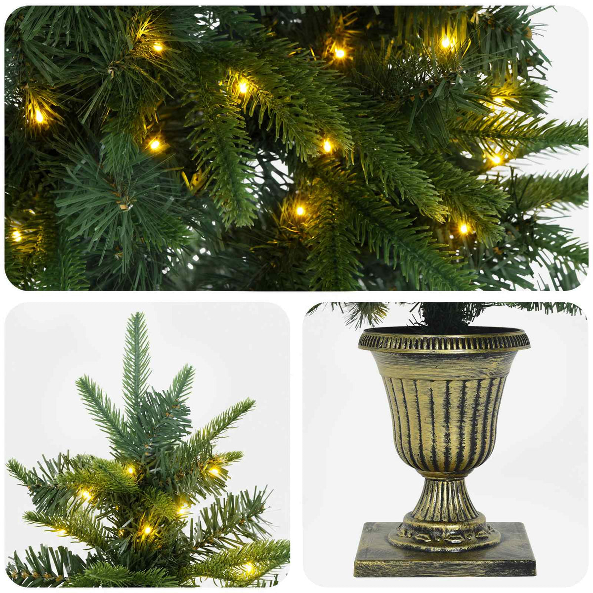 Mini Christmas Tree 120 cm 100 LEDs Warm White PVC and PE Green