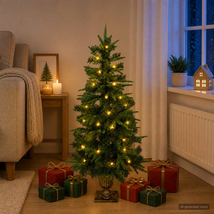 Mini Christmas Tree 120 cm 100 LEDs Warm White PVC and PE Green