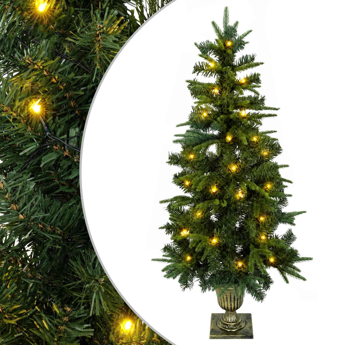 Mini Christmas Tree 120 cm 100 LEDs Warm White PVC and PE Green