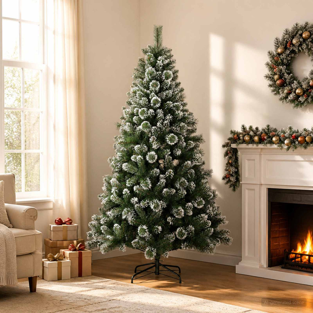 Artificial Christmas Tree 120 cm PVC and Metal Green