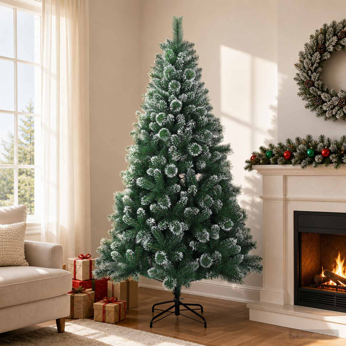 Artificial Christmas Tree 180 cm PVC and Metal Green