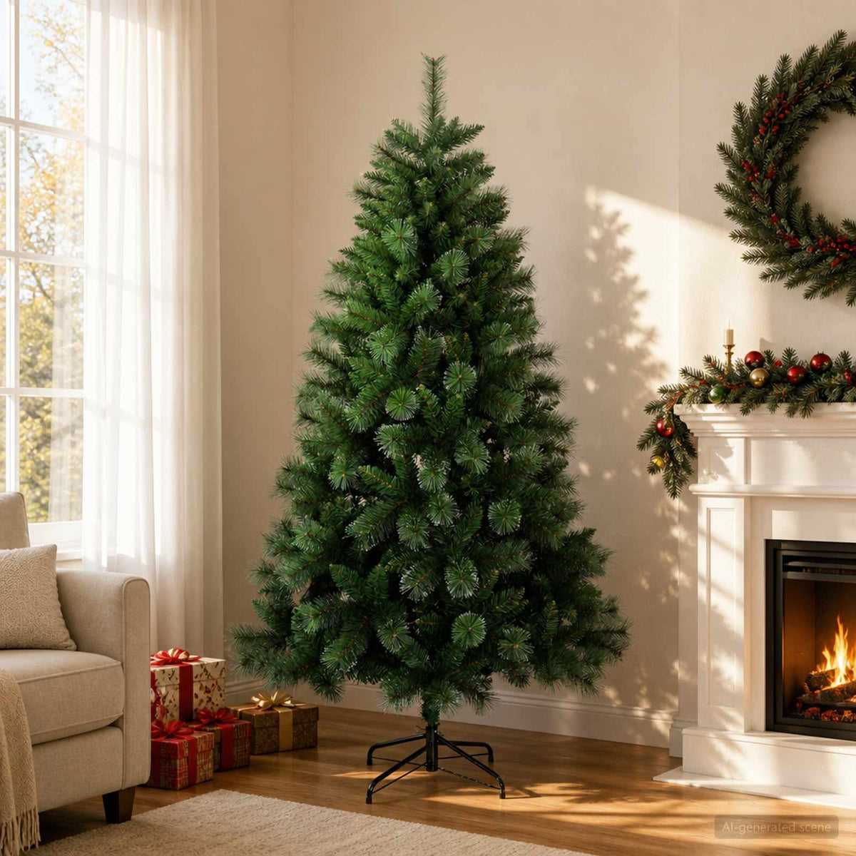 Artificial Christmas Tree 120 cm PVC and Metal Green