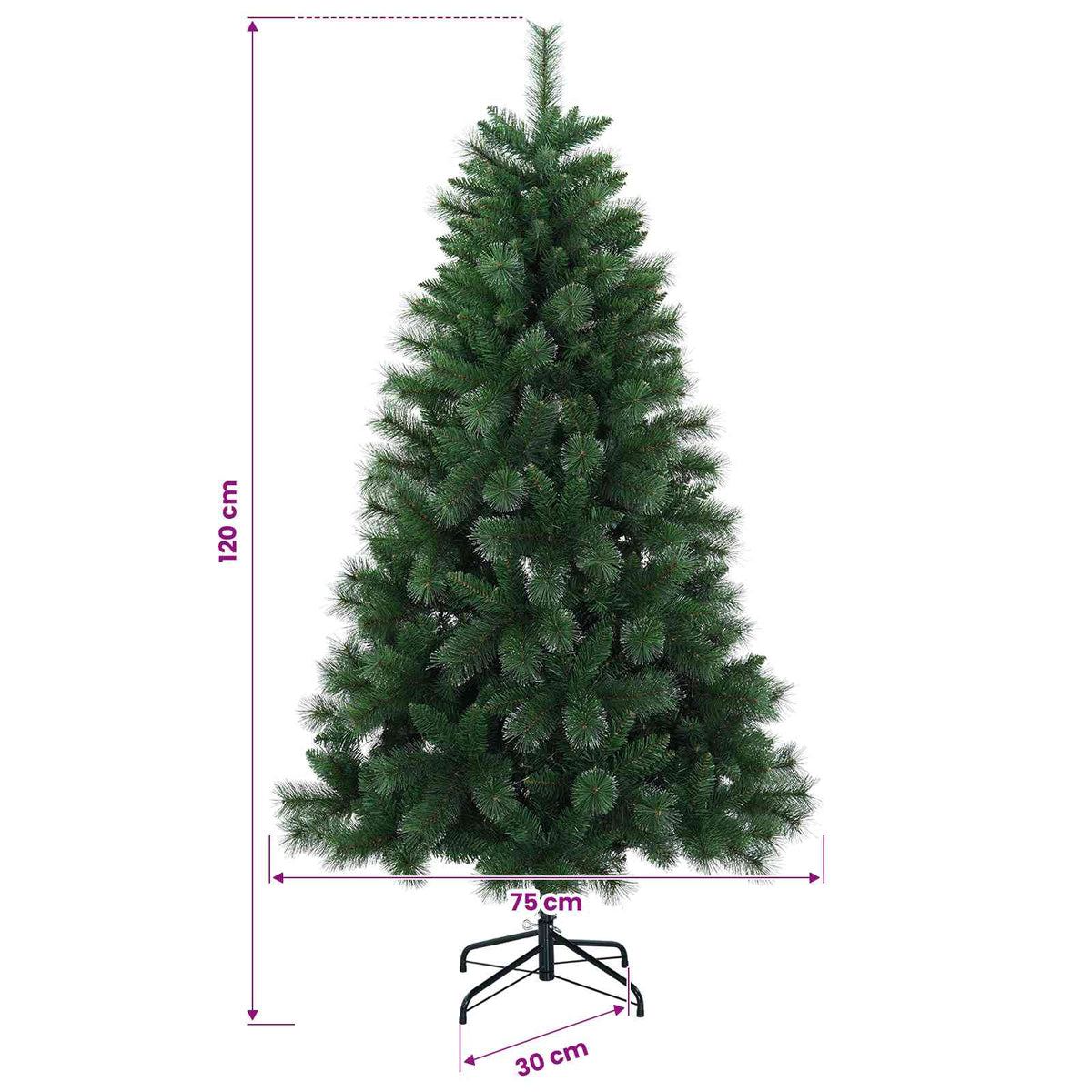 Artificial Christmas Tree 120 cm PVC and Metal Green