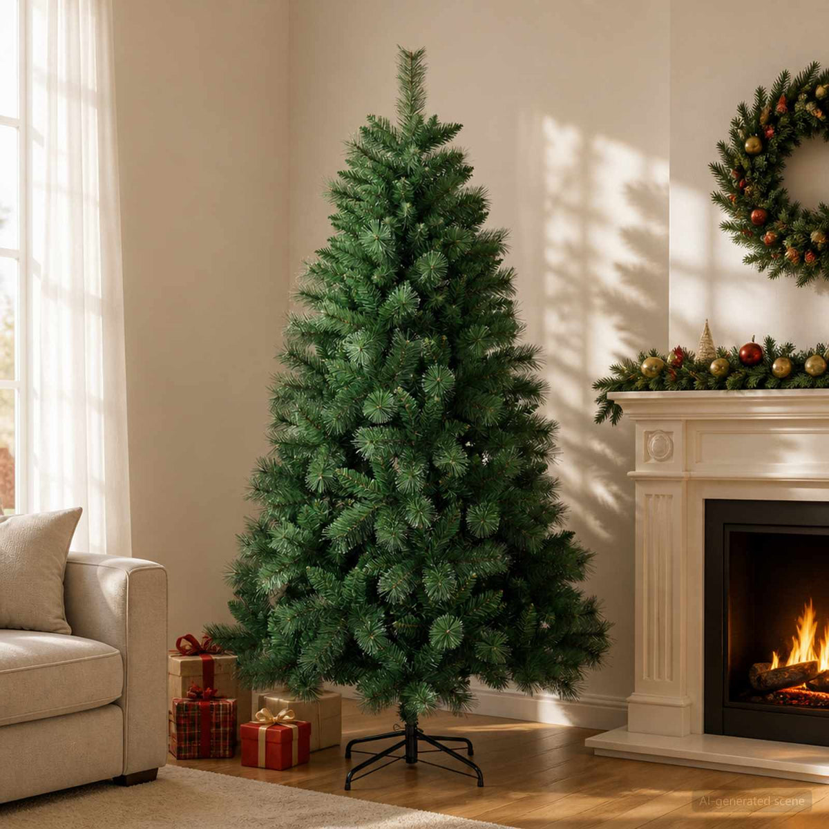 Artificial Christmas Tree 240 cm PVC and Metal Green
