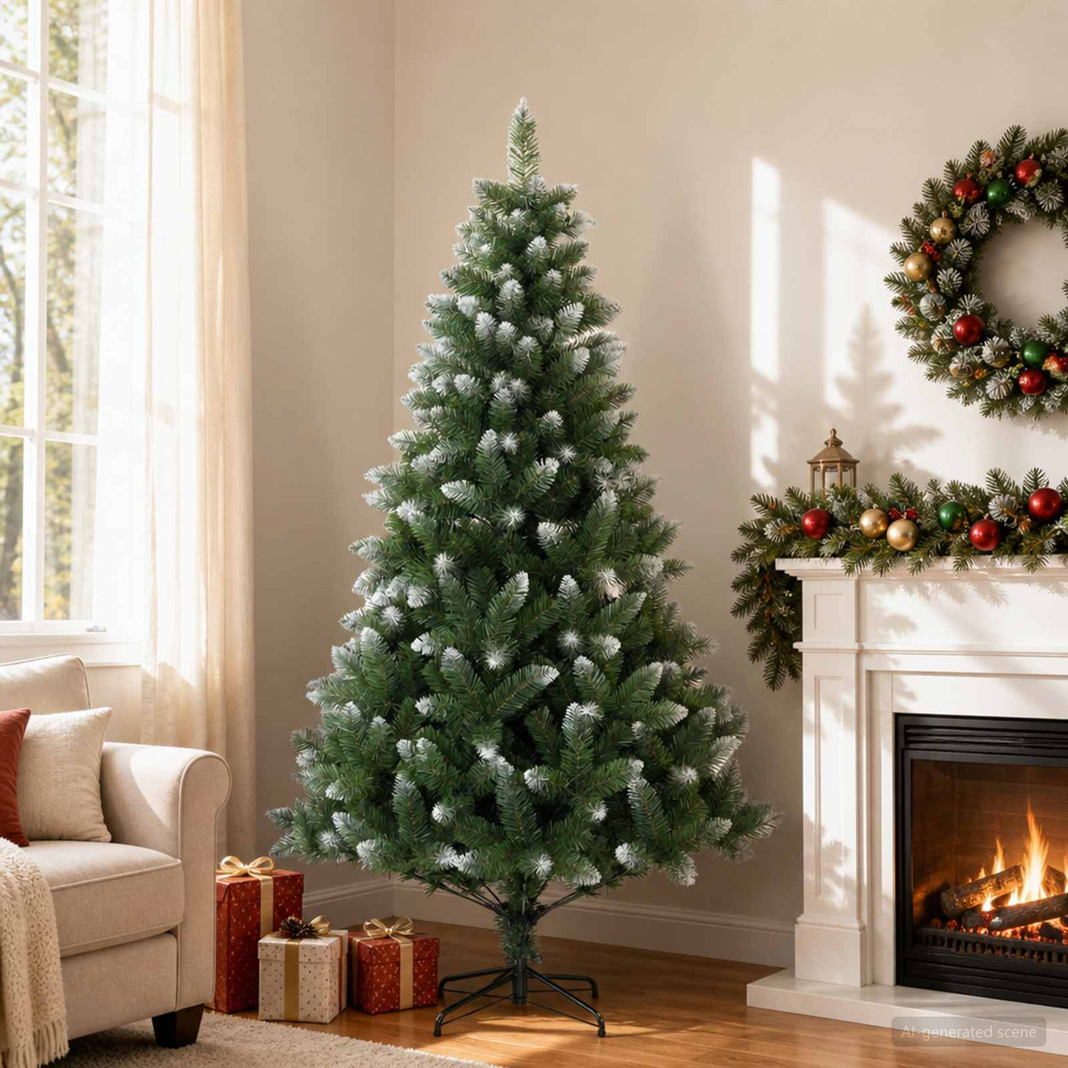 Artificial Christmas Tree 180 cm PVC and Metal Green