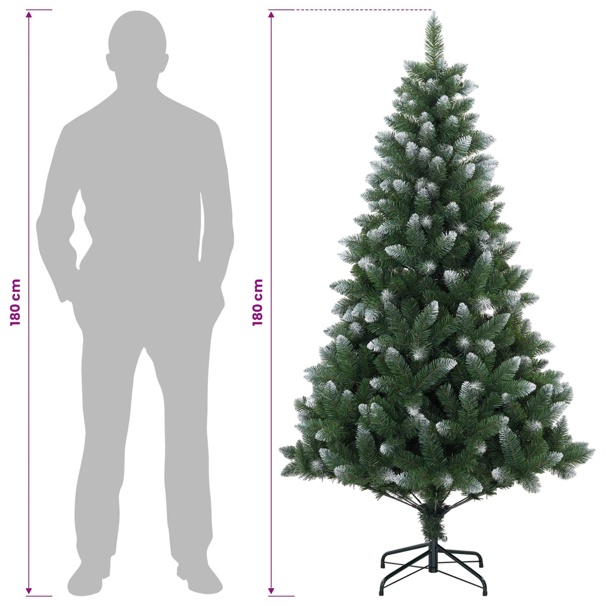 Artificial Christmas Tree 180 cm PVC and Metal Green
