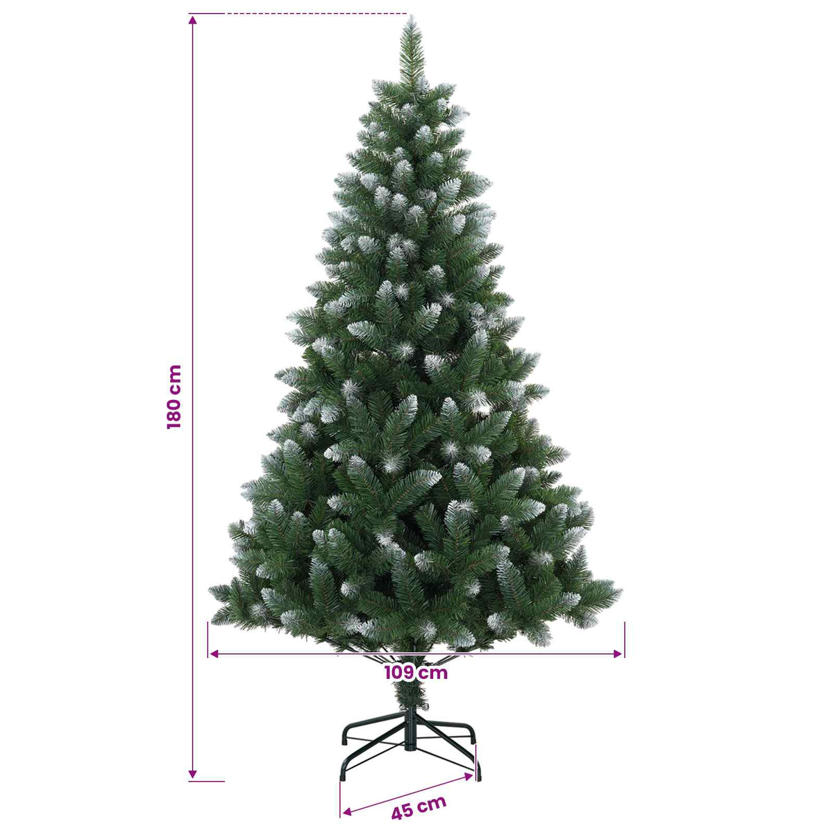 Artificial Christmas Tree 180 cm PVC and Metal Green