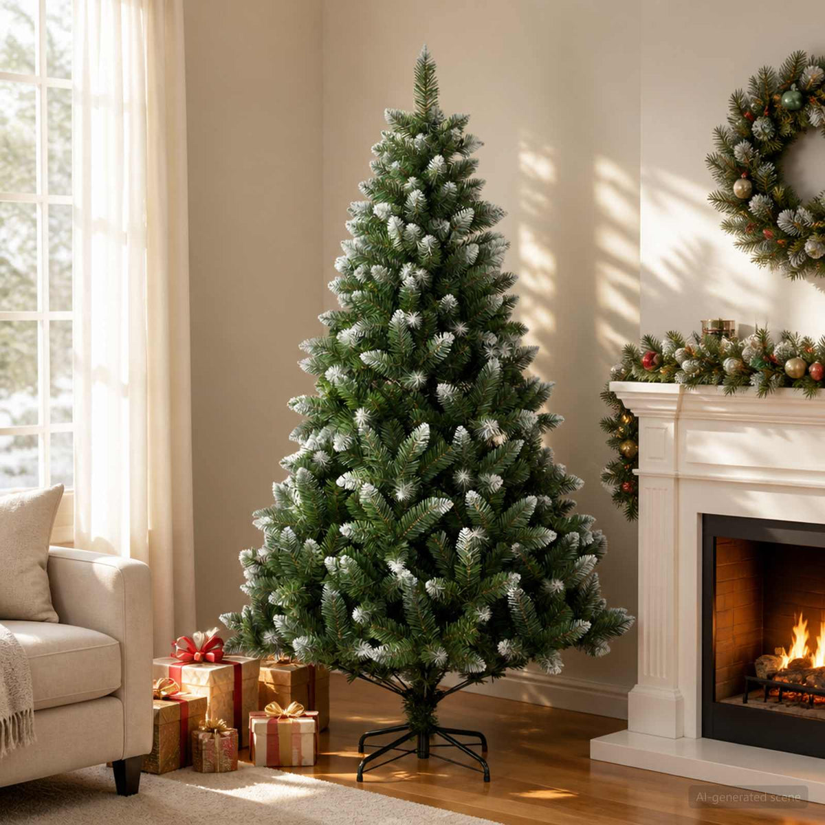 Artificial Christmas Tree 210 cm PVC and Metal Green
