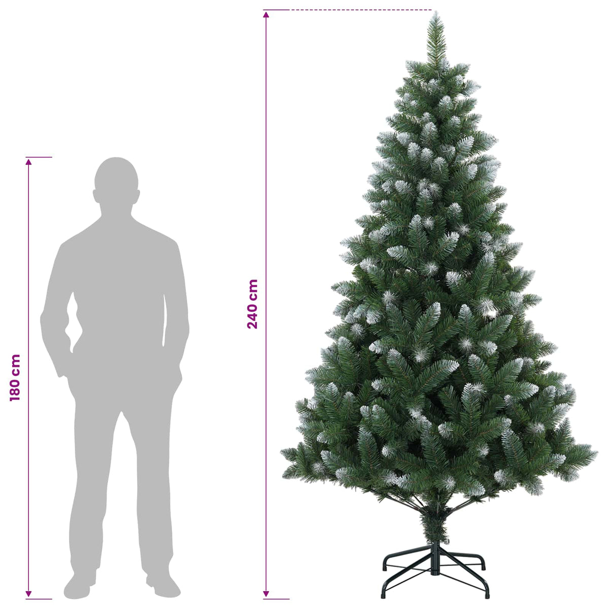 Artificial Christmas Tree 240 cm PVC and Metal Green