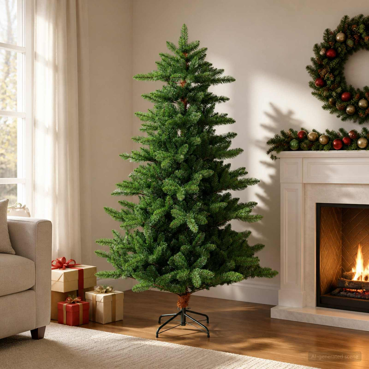 Artificial Christmas Tree 150 cm PVC and Metal Green
