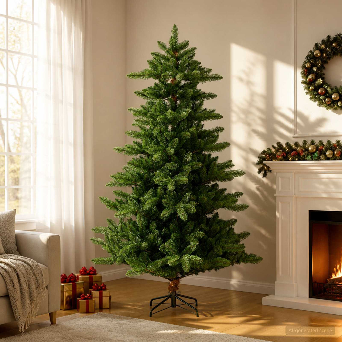 Artificial Christmas Tree 180 cm PVC and Metal Green
