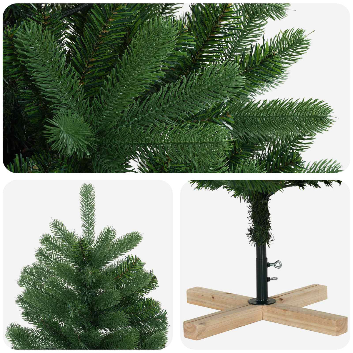 Artificial Christmas Tree 150 cm PVC and Solid Pine Wood Green