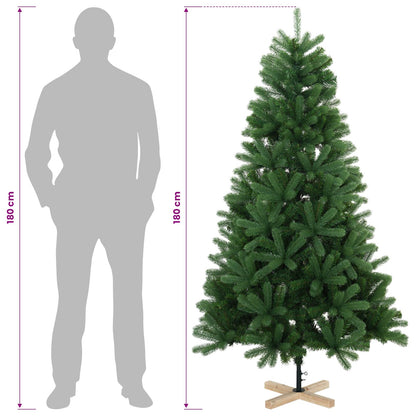 Artificial Christmas Tree 180 cm PVC and Solid Pine Wood Green