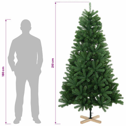 Artificial Christmas Tree 210 cm PVC and Solid Pine Wood Green