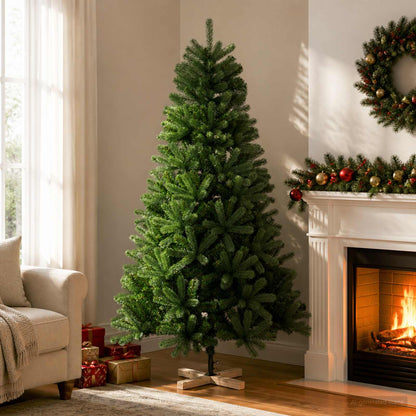 Artificial Christmas Tree 240 cm PVC and Solid Pine Wood Green