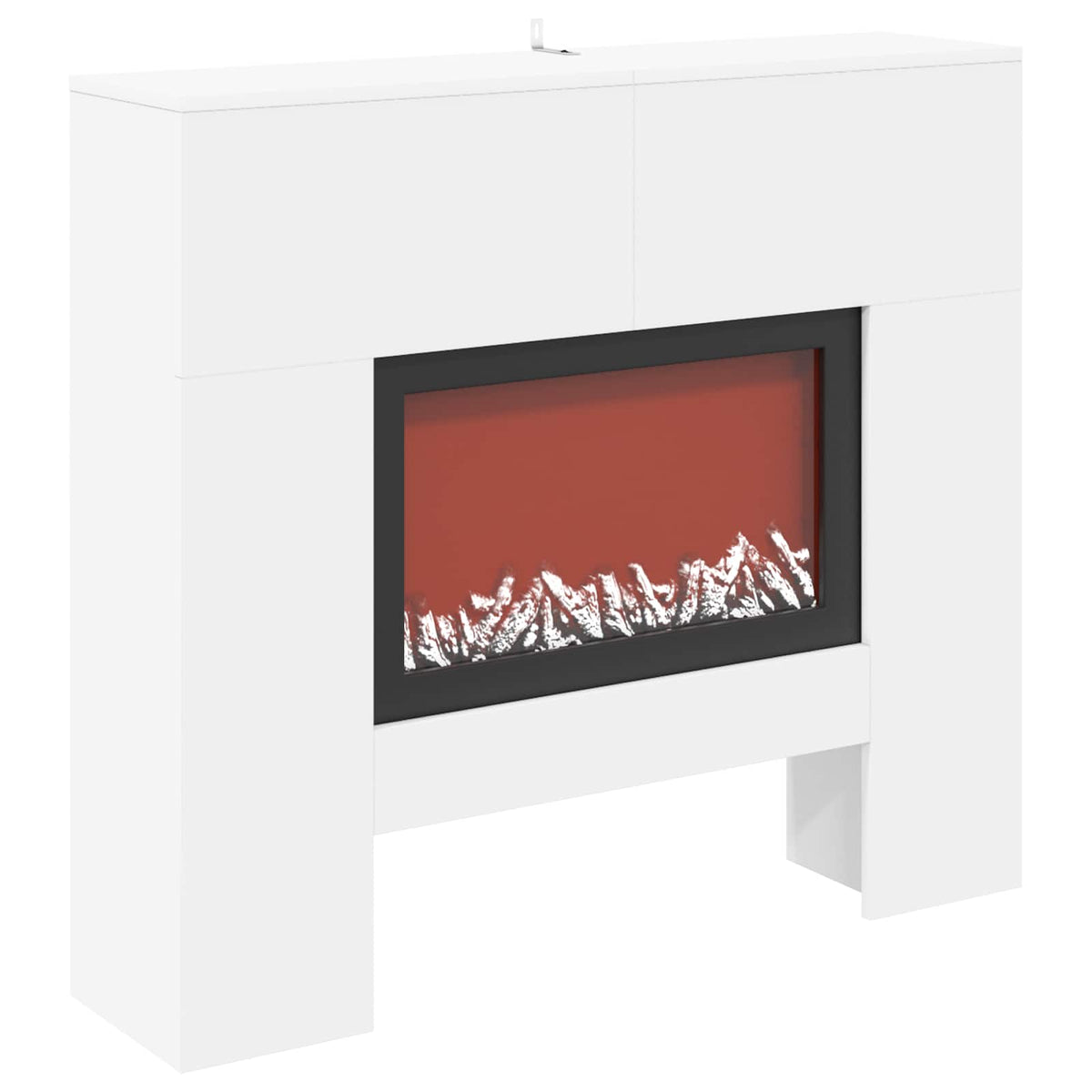 Electric Fireplace White 100 x 24.5 x 90 cm Engineered wood
