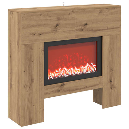 Electric Fireplace Artisan Oak 100 x 24.5 x 90 cm