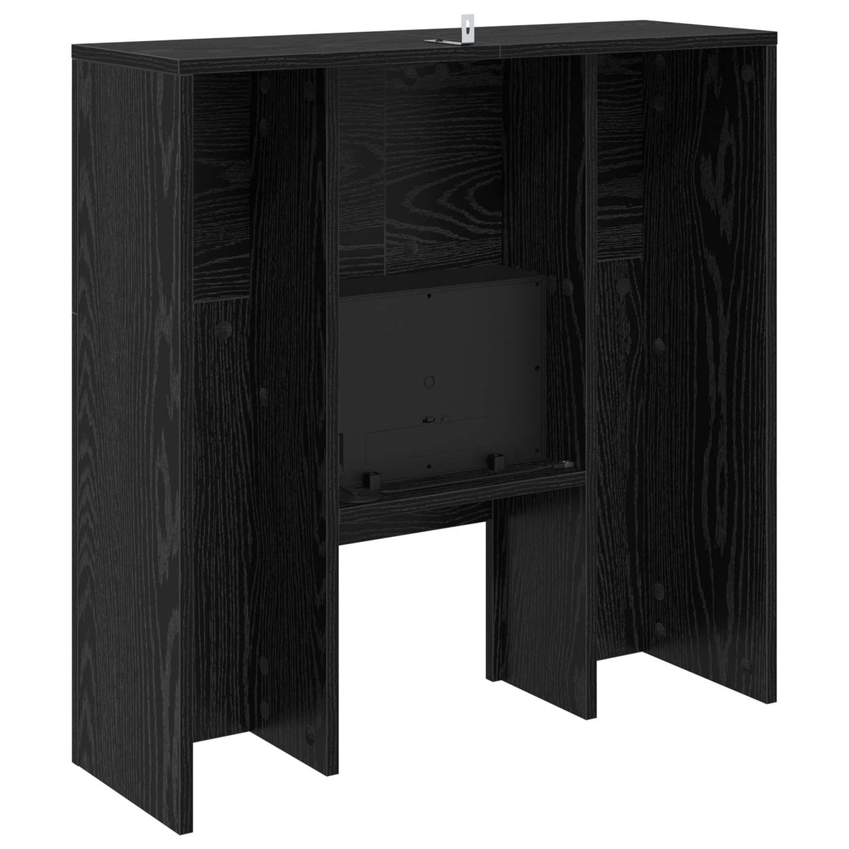 Electric Fireplace Black Oak 75 x 24.5 x 75 cm Engineered wood