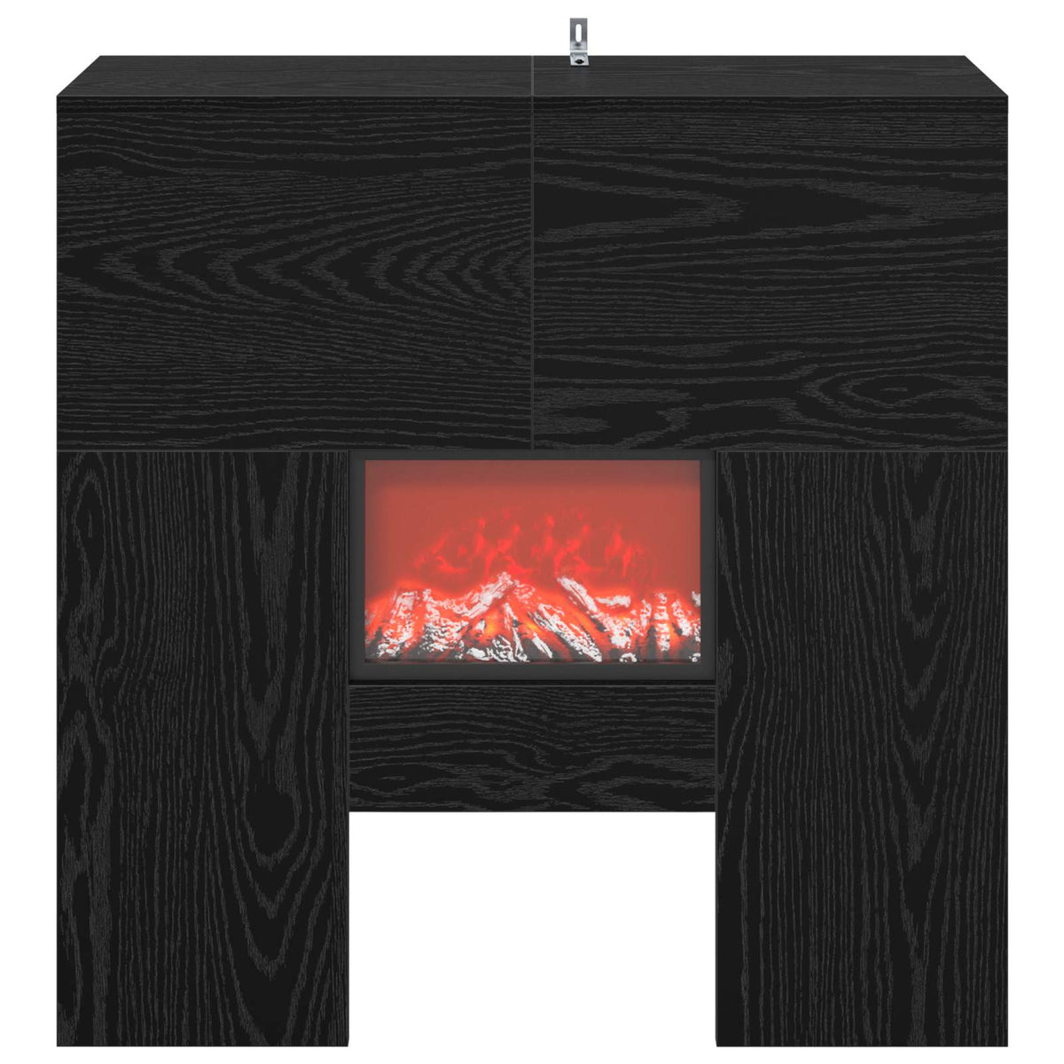Electric Fireplace Black Oak 75 x 24.5 x 75 cm Engineered wood