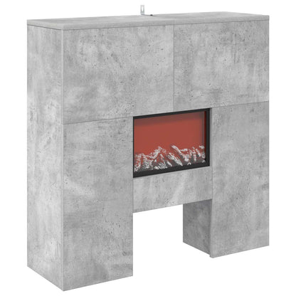 Electric Fireplace Concrete 75 x 24.5 x 75 cm Engineered wood