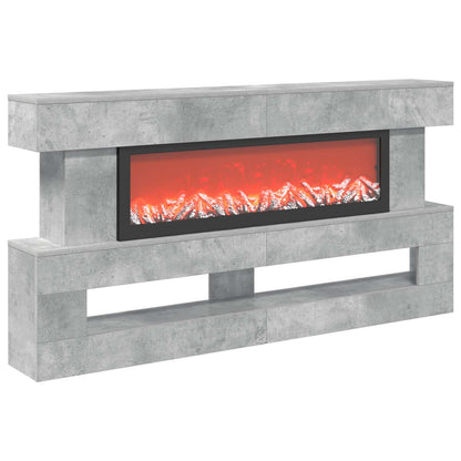 Electric Fireplace Concrete 150 x 21 x 77 cm Engineered wood