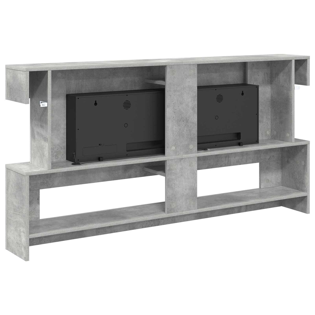 Electric Fireplace Concrete 150 x 21 x 77 cm Engineered wood
