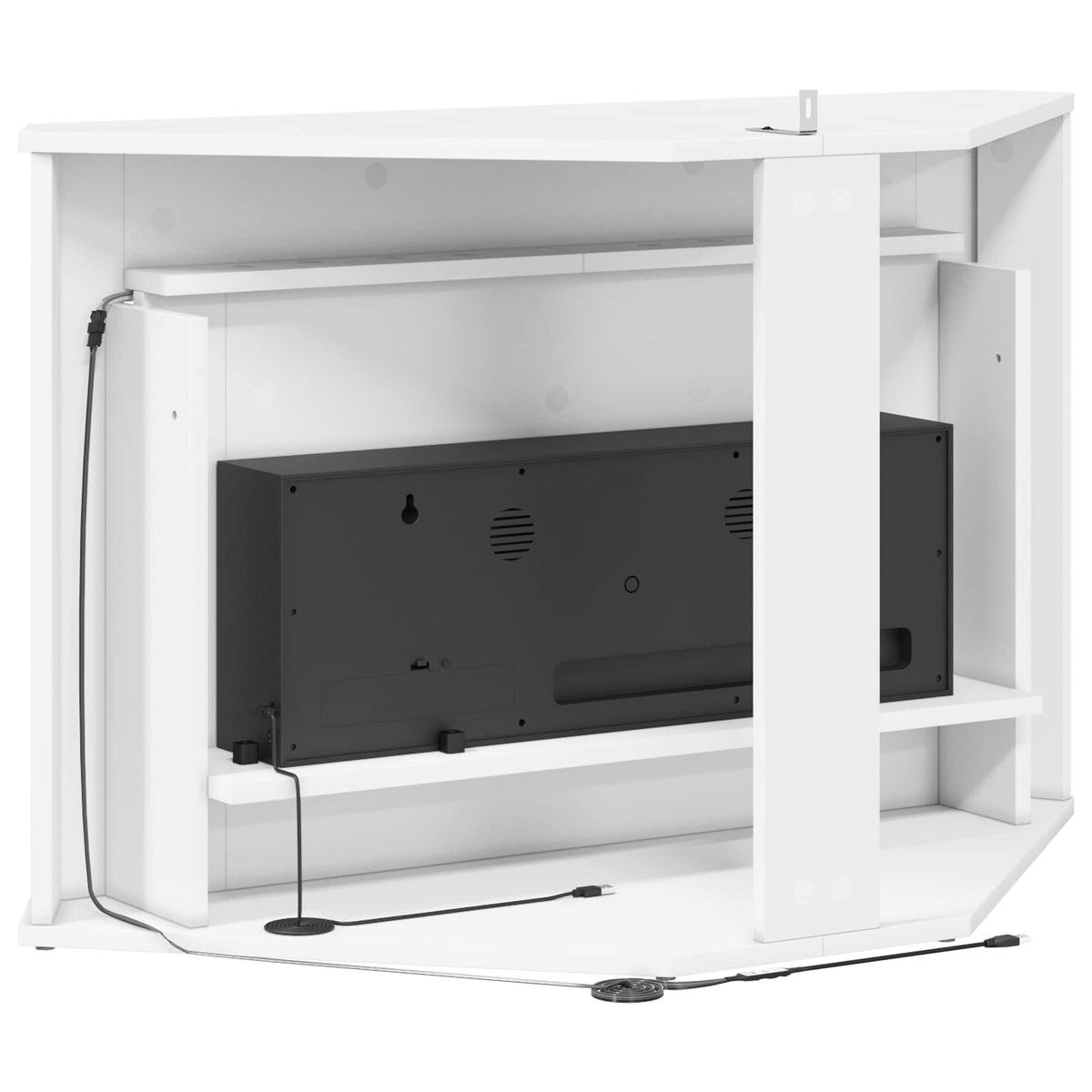 Fireplace with LED Strip White 95 x 42.5 x 60 cm