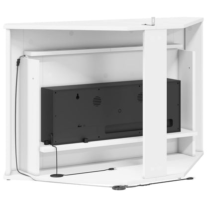 Fireplace with LED Strip White 95 x 42.5 x 60 cm