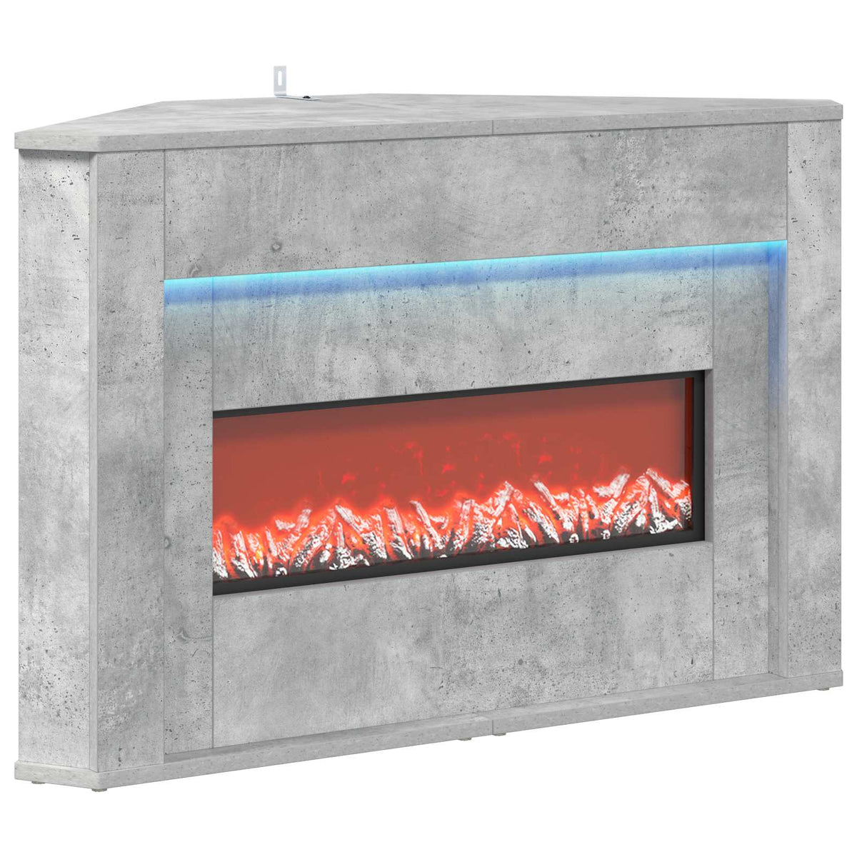 Fireplace with LED Strip Concrete 95 x 42.5 x 60 cm