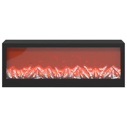Fireplace with LED Strip Concrete 95 x 42.5 x 60 cm