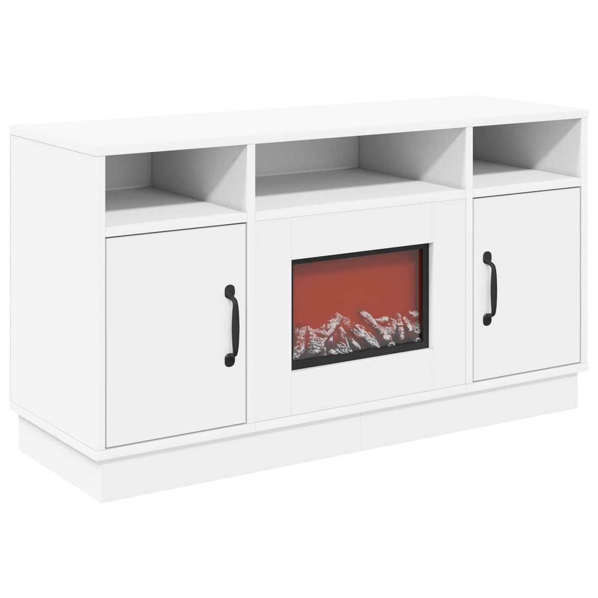 Electric Fireplace White 100 x 33 x 55 cm Engineered wood