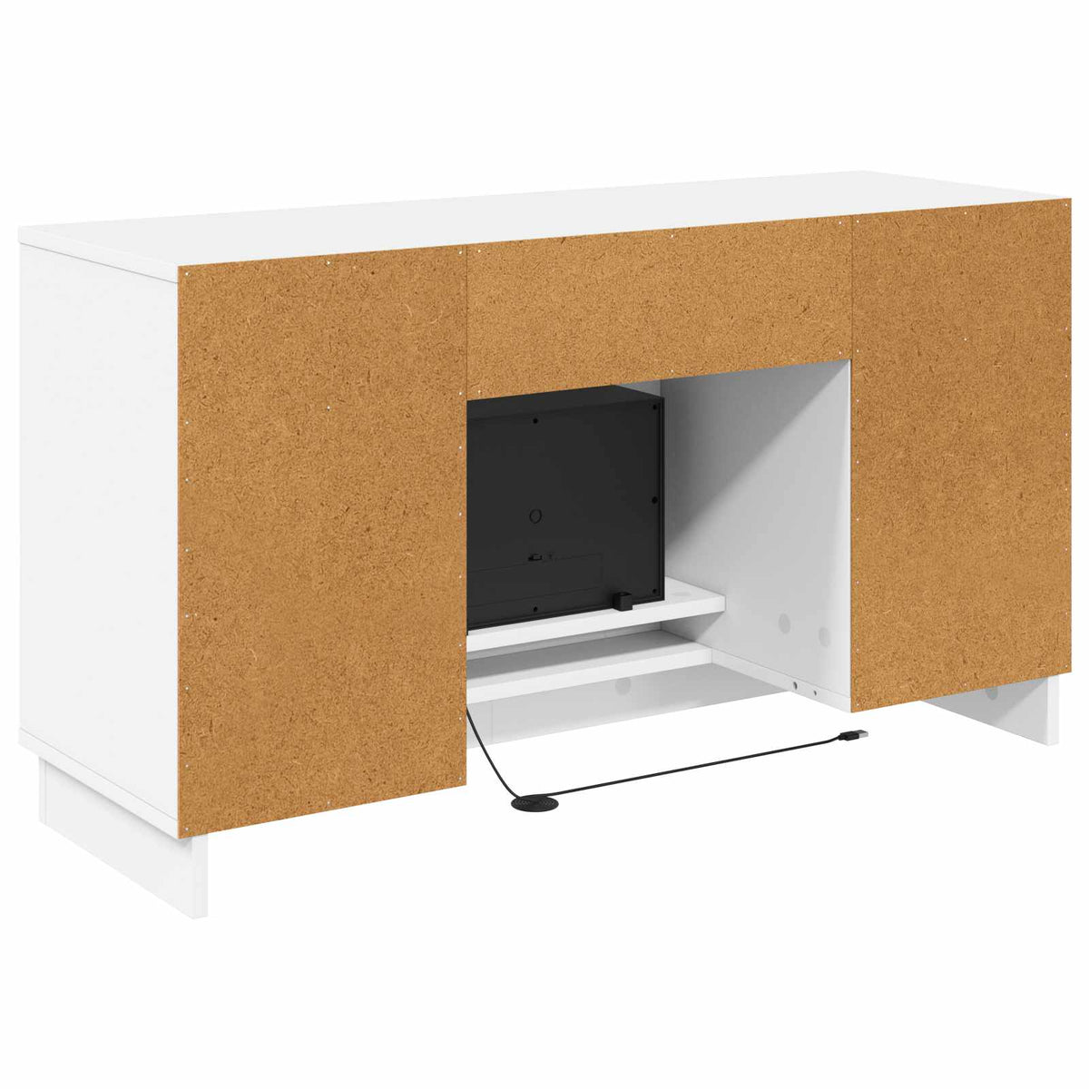 Electric Fireplace White 100 x 33 x 55 cm Engineered wood