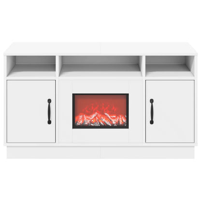 Electric Fireplace White 100 x 33 x 55 cm Engineered wood