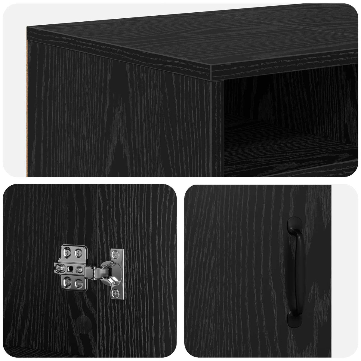 Electric Fireplace Black Oak 100 x 33 x 55 cm Engineered wood
