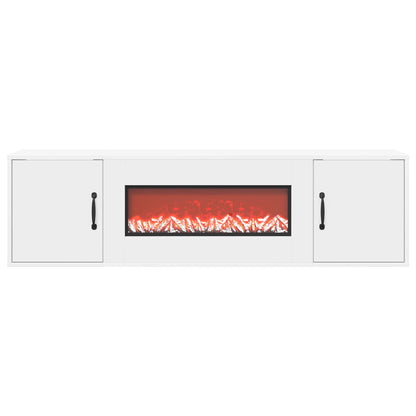 Electric Fireplace White 140.5 x 30 x 39 cm Engineered wood