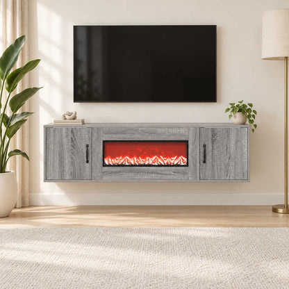 Electric Fireplace Grey Sonoma 140.5 x 30 x 39 cm