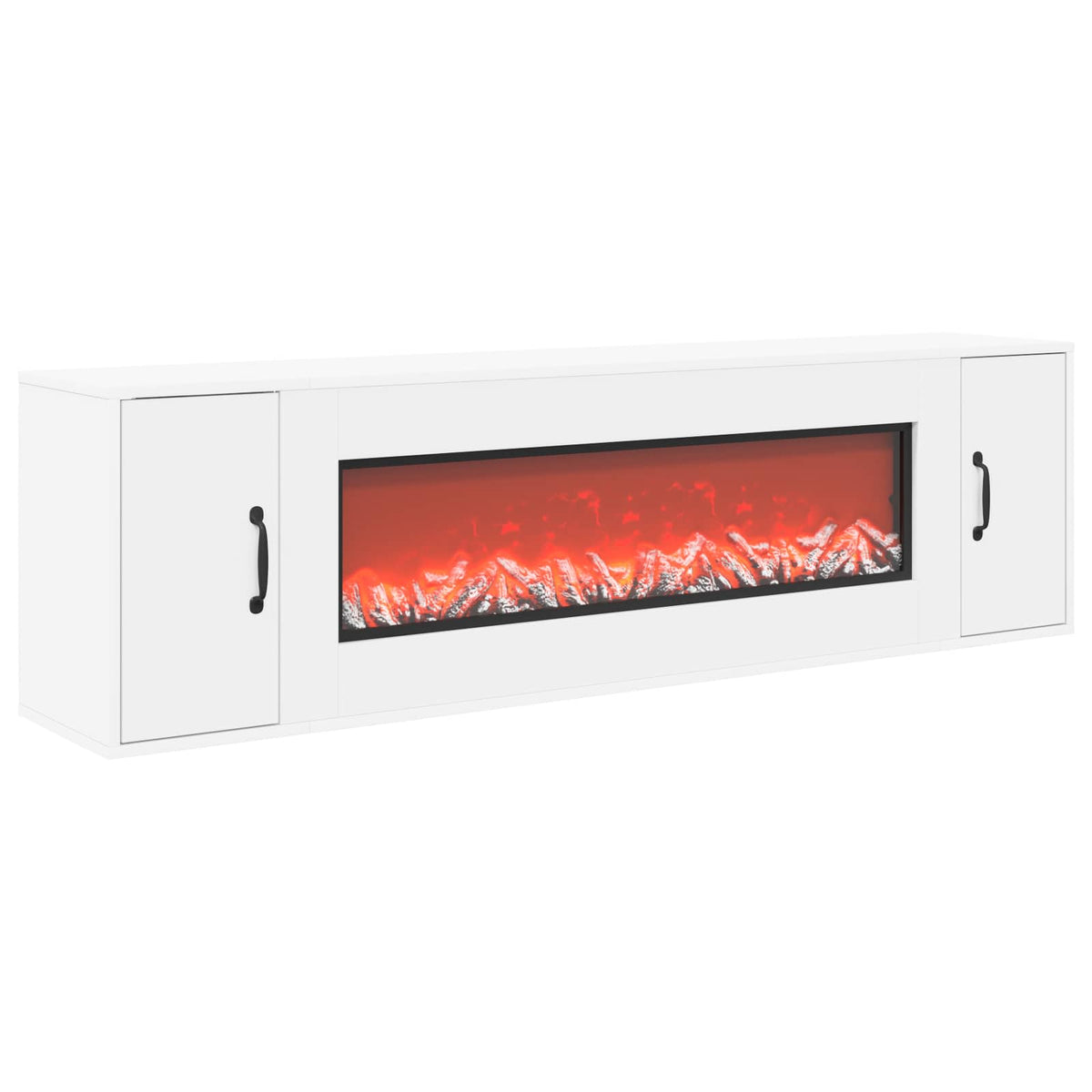 Electric Fireplace White 155 x 30 x 44 cm Engineered wood